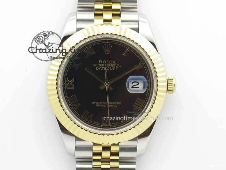 MiroTime 0324 DateJust II 41mm SS YG BP Maker Best Edition Black Roman Dial On Jubilee Bracelet A DailyWear 3665